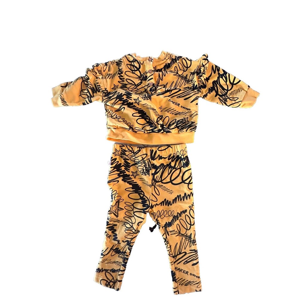 Baker By Ted Baker Sweatshirt & Jogger Set Baby Boy Age 6-9 Months Yellow